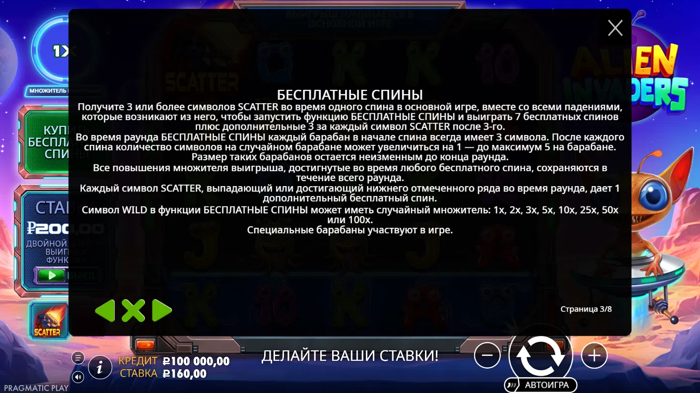 Alien Invaders — правила игры