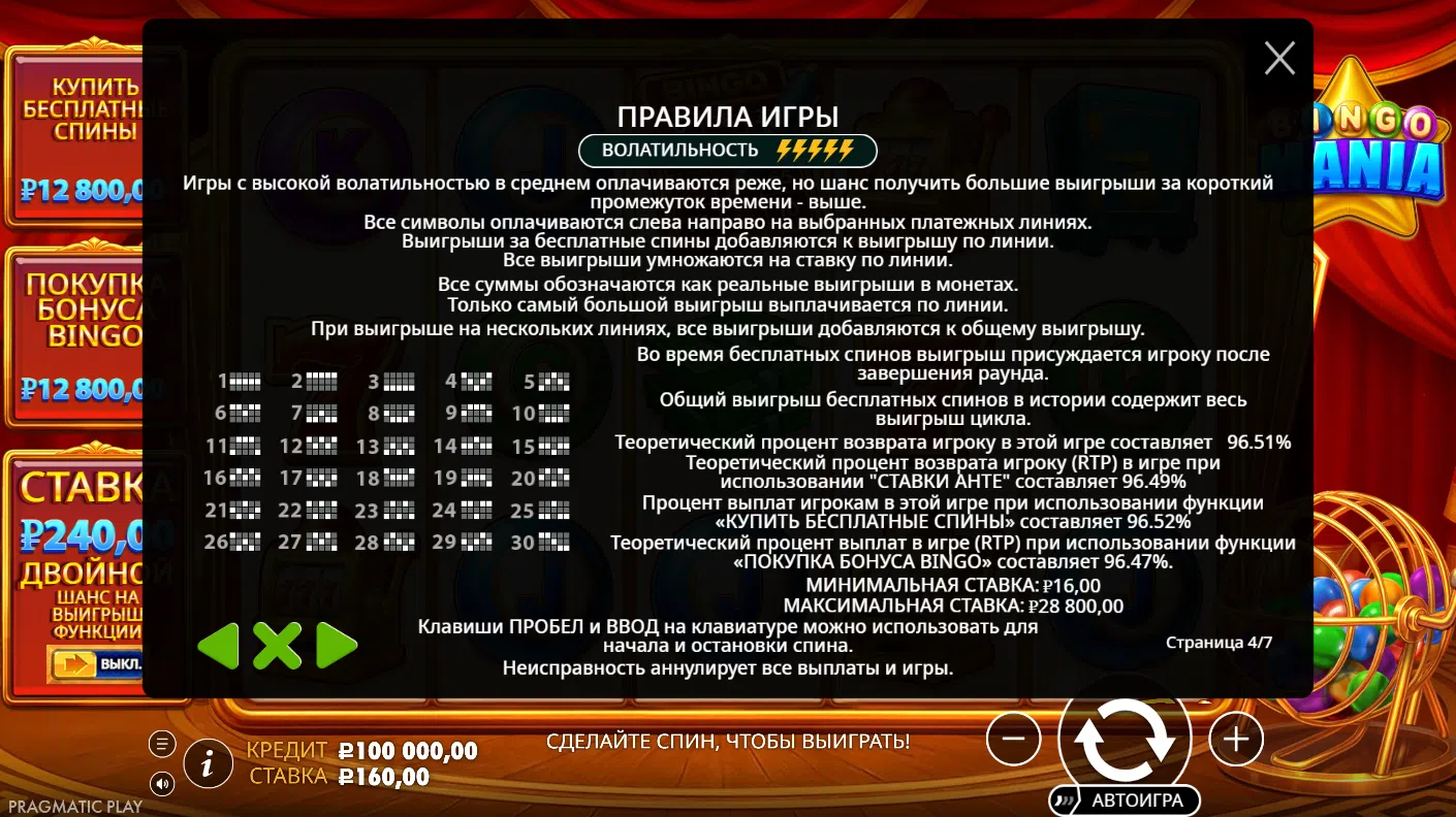 Bingo Mania — правила игры