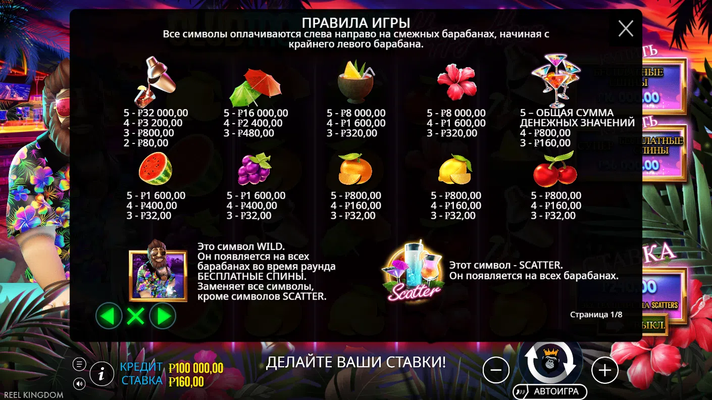 Club Tropicana – Happy Hour — правила игры