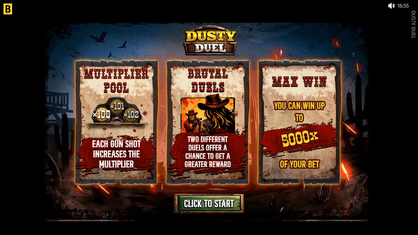 Dusty Duel — загрузочный экран и оформление игры