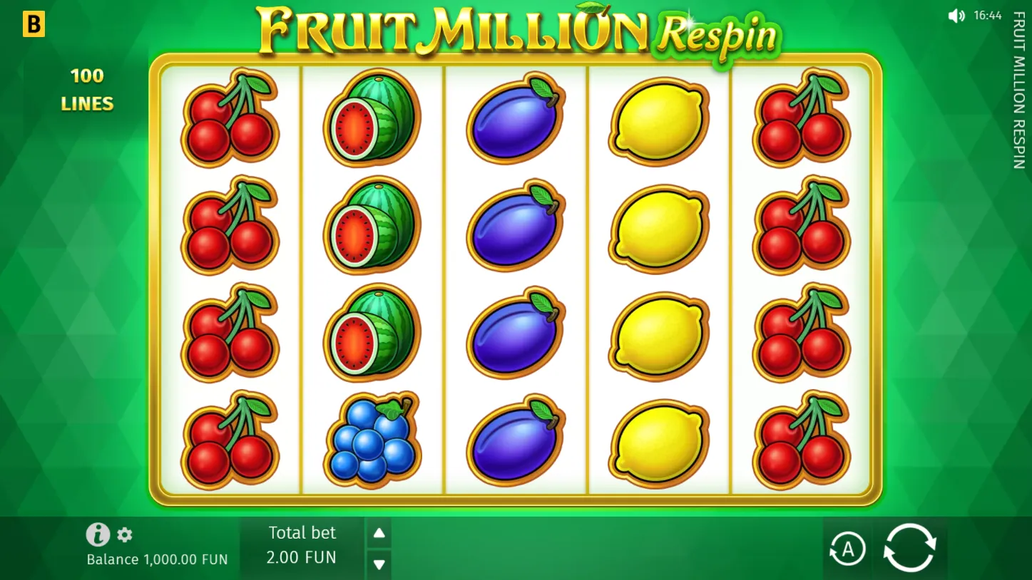 Fruit Million Respin — игровое поле