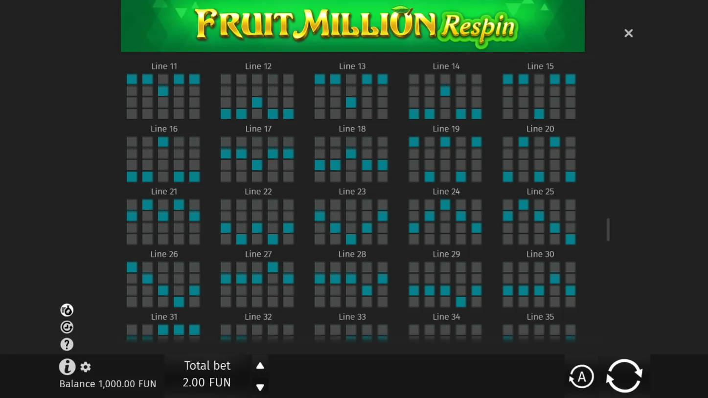 Fruit Million Respin — правила игры 6