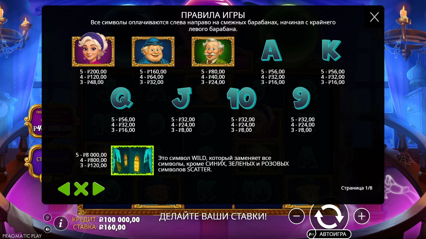 Great Ghosts! — правила и таблица выплат 1