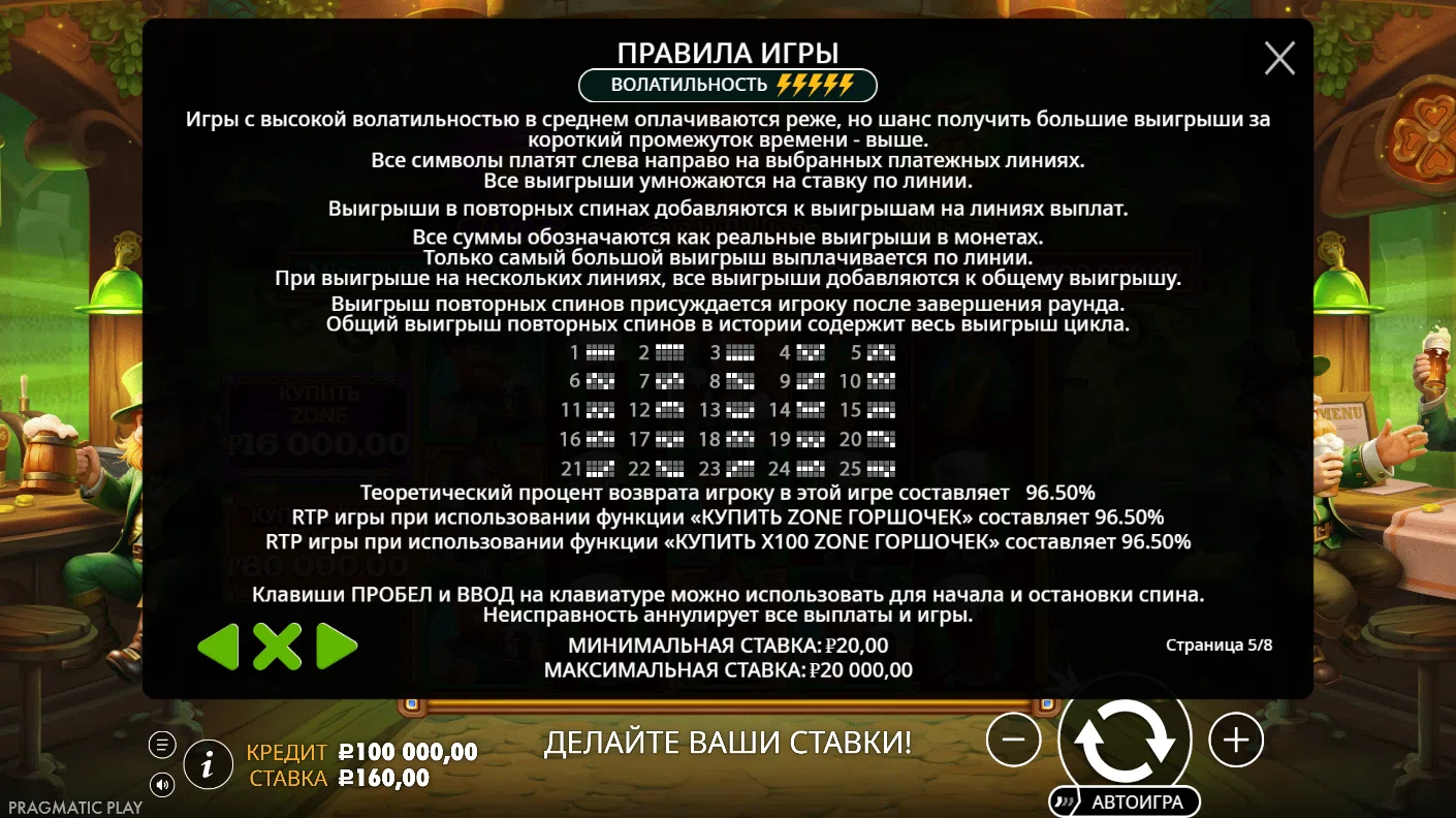 Lucky’s Wild Pub 2 — правила и таблица выплат 5