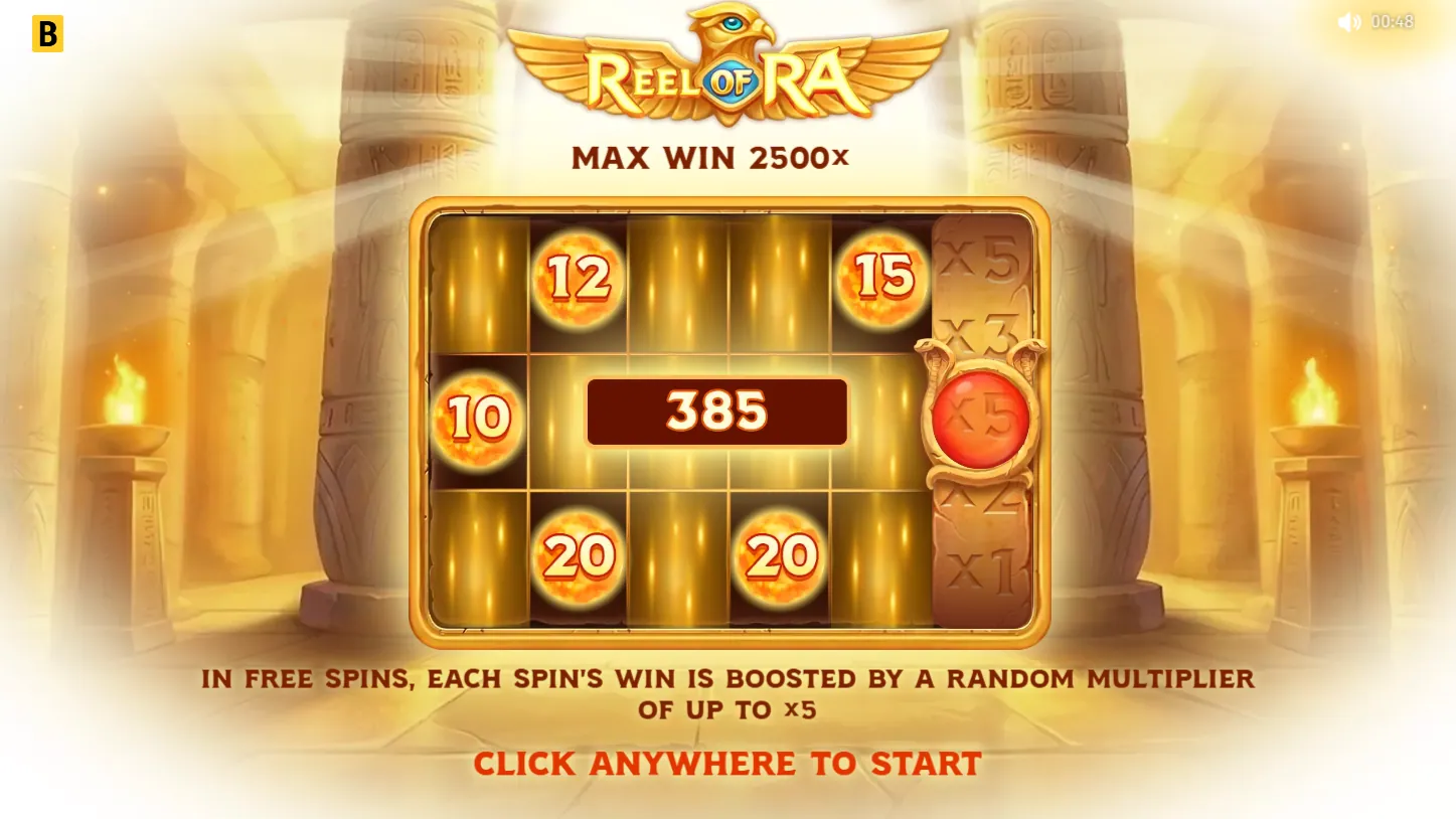 Reel of Ra — загрузочный экран и оформление игры