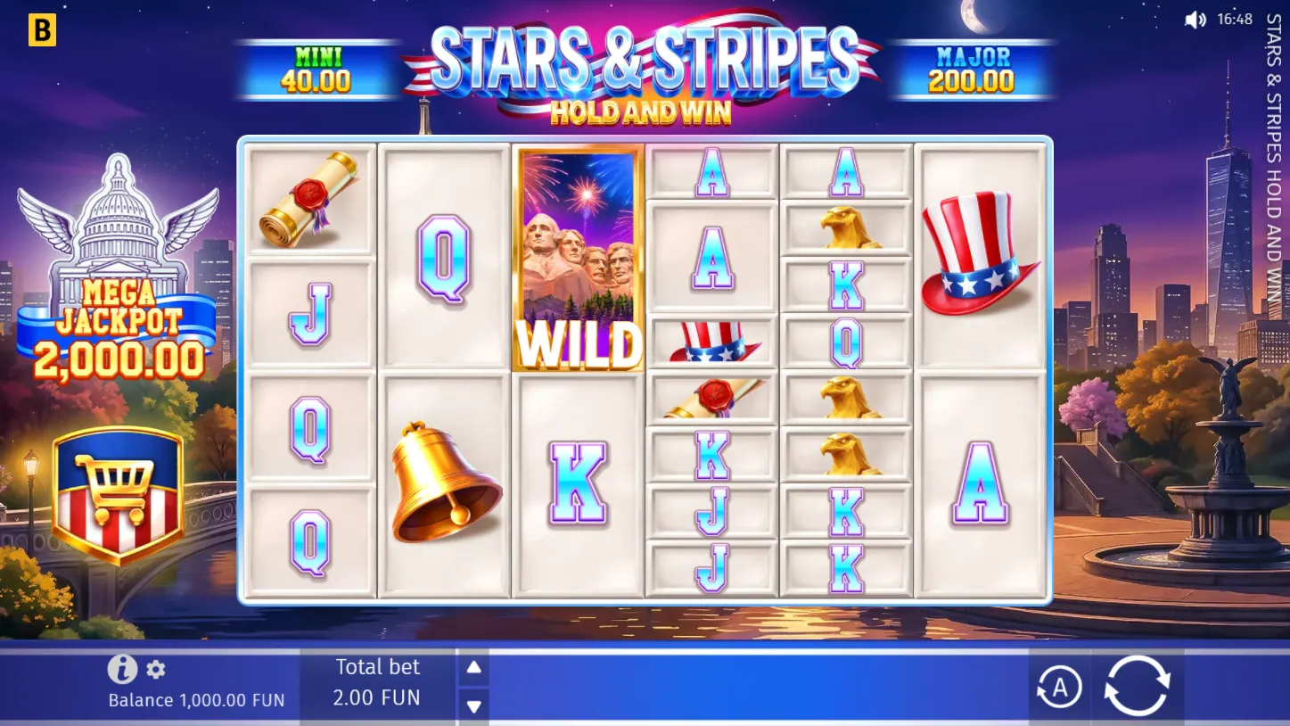 Stars & Stripes Hold and Win — игровое поле