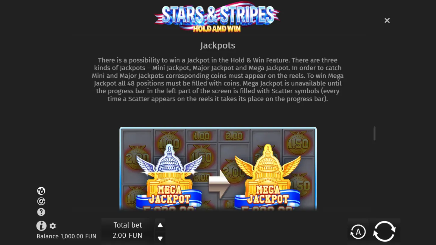 Stars & Stripes Hold and Win — правила игры 5