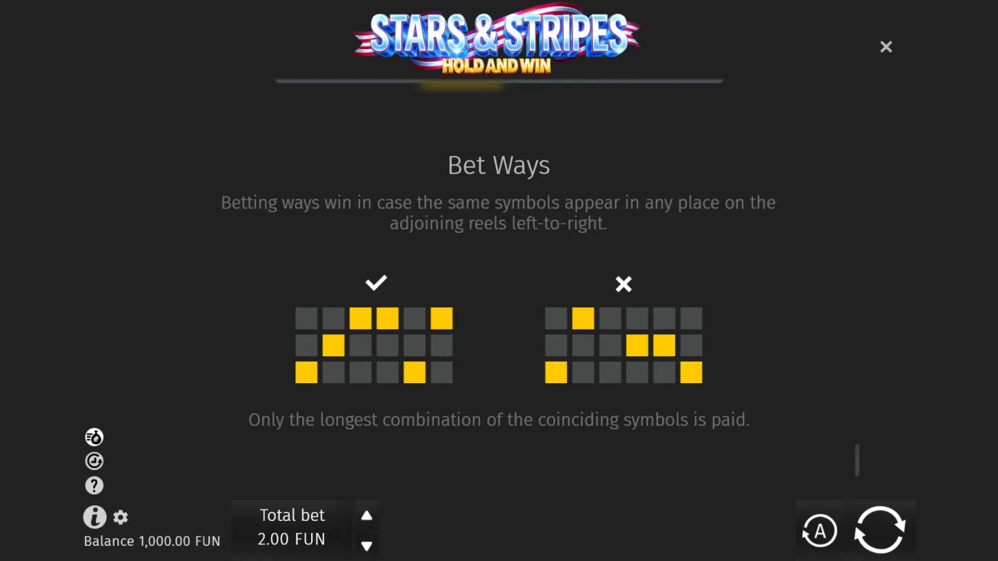 Stars & Stripes Hold and Win — правила игры 8