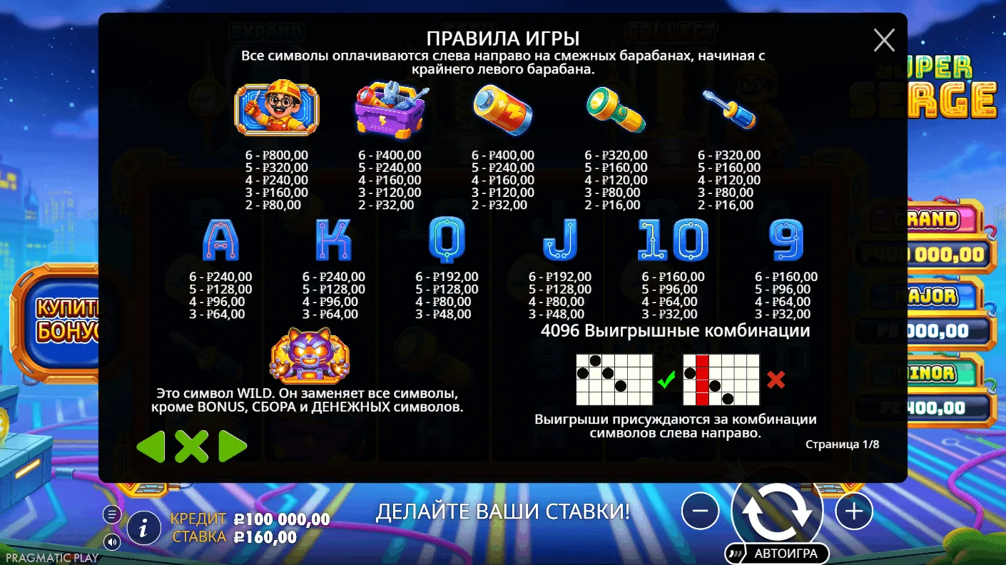 Super Serge — правила и описание механики