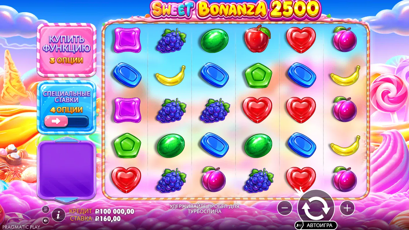 Sweet Bonanza 2500 — основное игровое поле