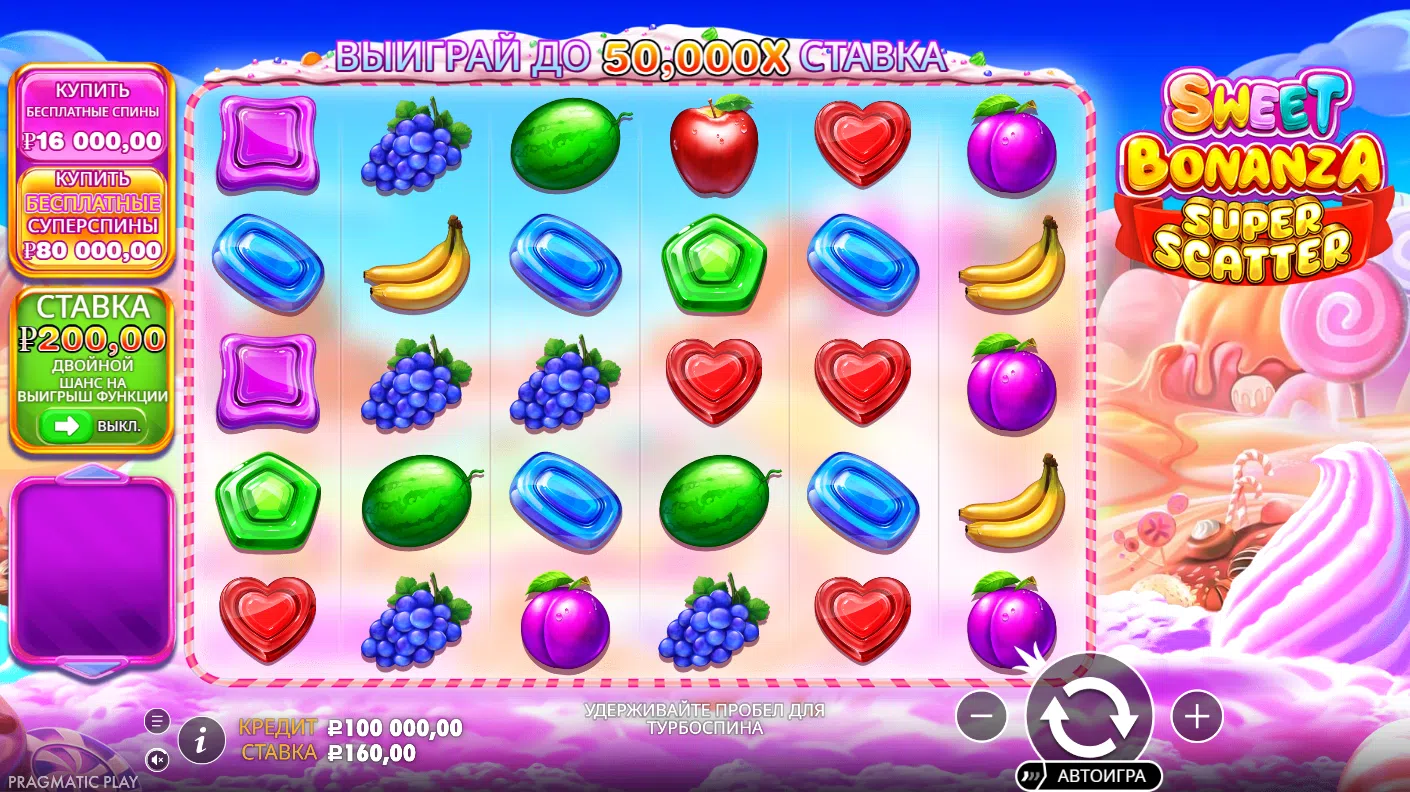Sweet Bonanza Super Scatter — игровой экран