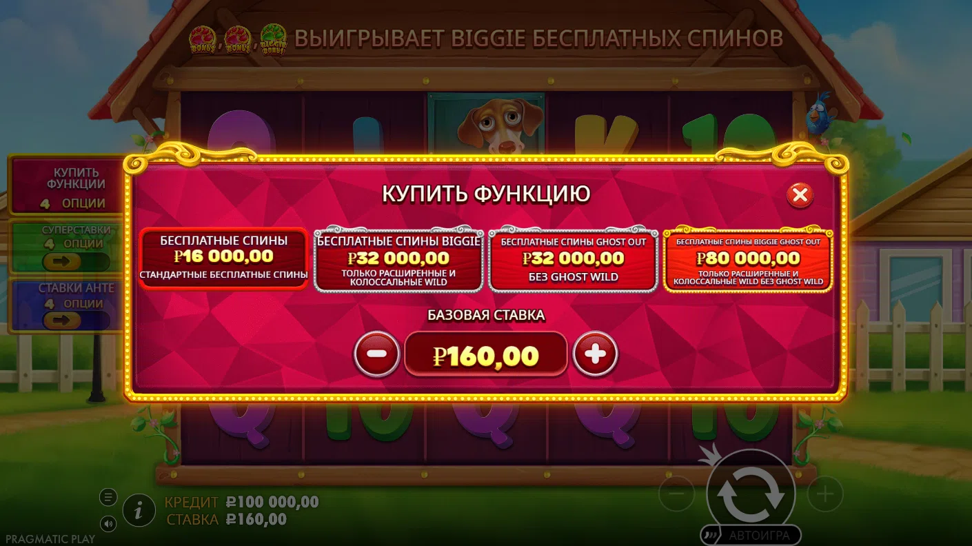 The Big Dog House — экран Bonus Buy
