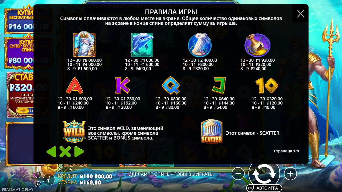Waves of Poseidon — правила игры