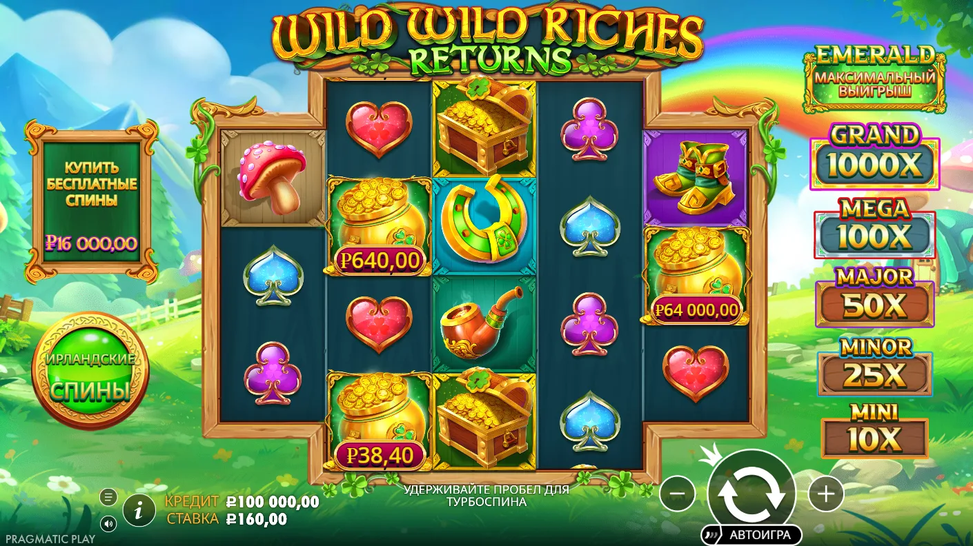 Wild Wild Riches Returns — основное игровое поле